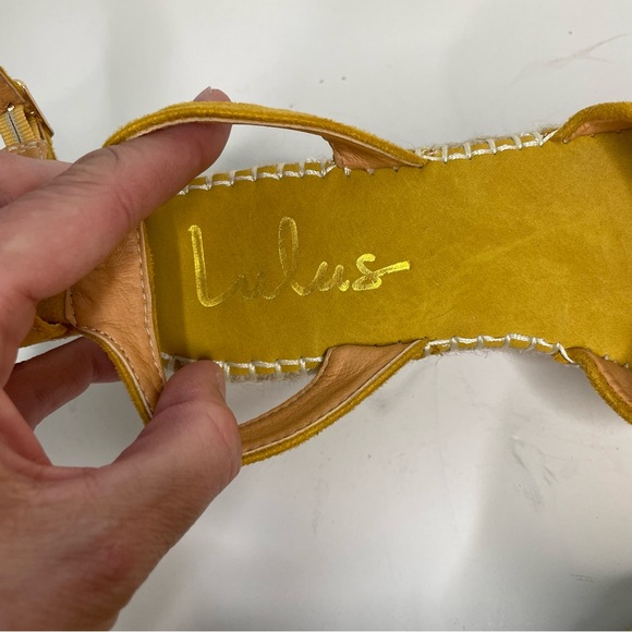 Lulus Janelle Marigold Suede Flatform Espadrilles size 6.5 - Picture 8 of 8